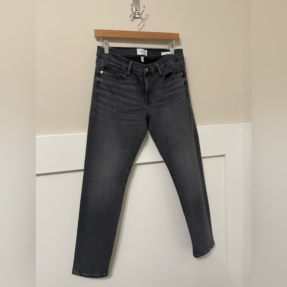 Frame Gray Washed Le Garçon High Waist Denim Jeans Size 28 - Picture 4 of 10